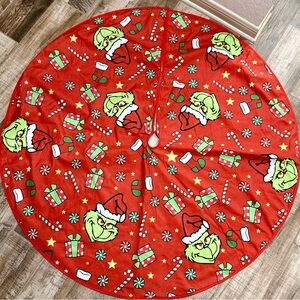 Festive Red Grinch Tree Skirt